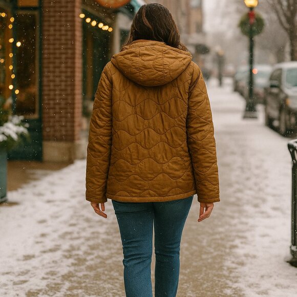 True Religion Women’s Brown Quilted Puffer Jacket Size SP - Picture 2 of 9